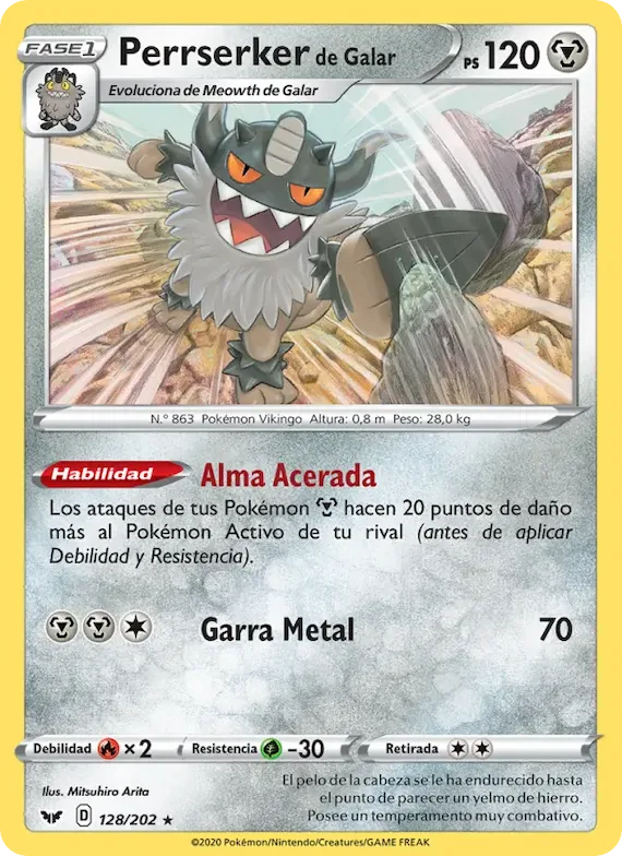 Perrserker de Galar 128 – Espada y Escudo