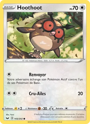 Hoothoot n° 143 – Épée et Bouclier