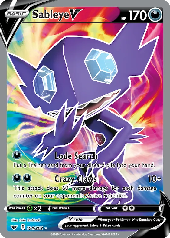 Sableye V #194 – Sword & Shield