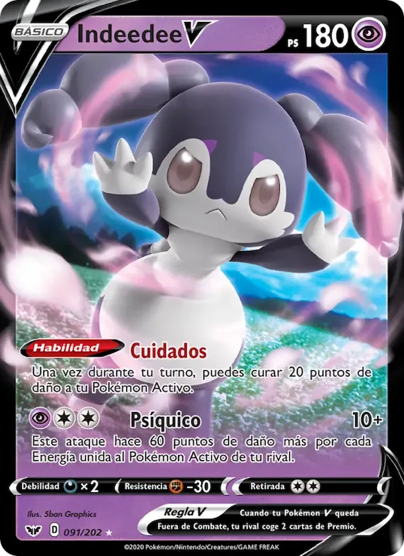 Indeedee V 91 – Espada y Escudo