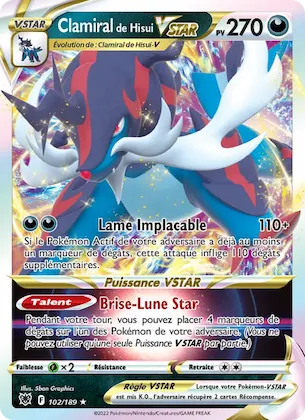 Clamiral de Hisui VSTAR n° 102 – Astres Radieux