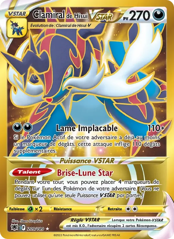Clamiral de Hisui VSTAR 209 – Astres Radieux