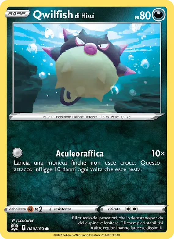 Qwilfish di Hisui 89 – Lucentezza Siderale
