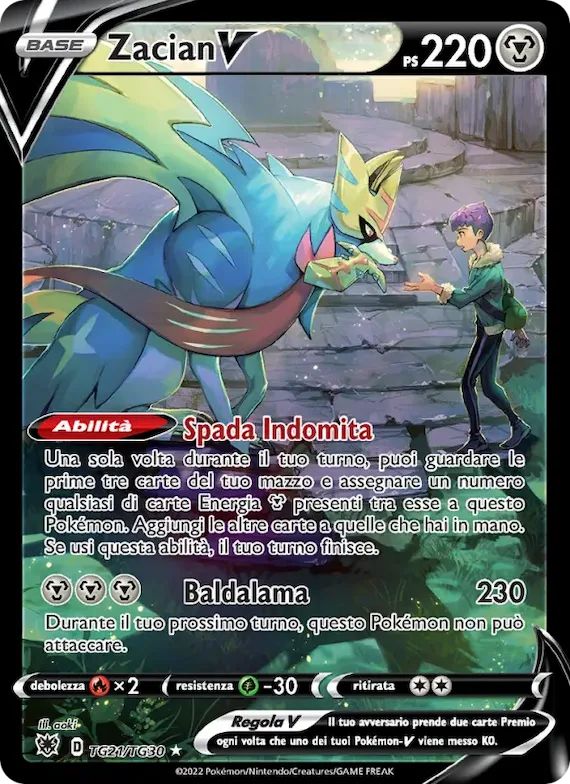 Zacian V TG21 – Lucentezza Siderale Galleria Allenatori