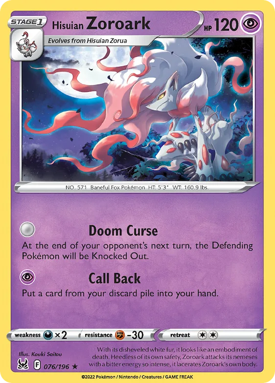 Zoroark de Hisui 76 – Origem Perdida