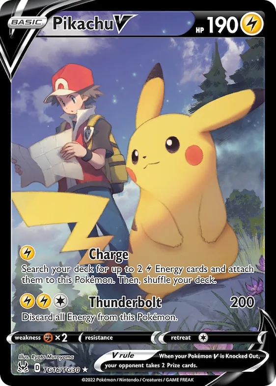 Pikachu V #TG16 – Lost Origin Trainer Gallery