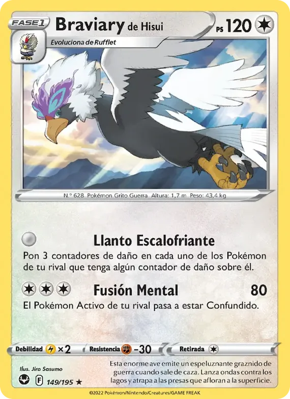 Braviary de Hisui 149 – Tempestad Plateada