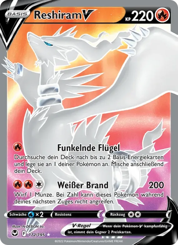 Reshiram V 172 – Silberne Sturmwinde