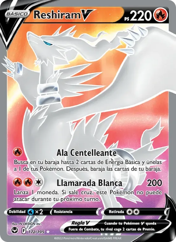 Reshiram V 172 – Tempestad Plateada