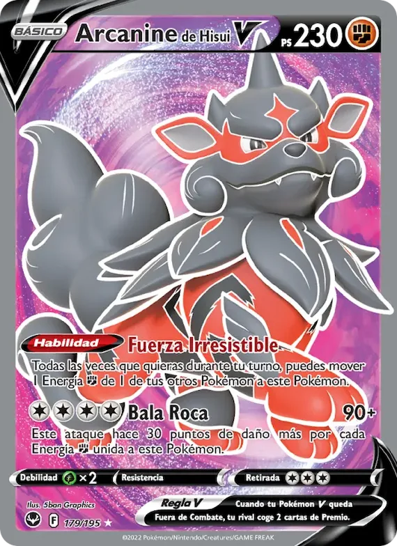 Arcanine de Hisui V 179 – Tempestad Plateada