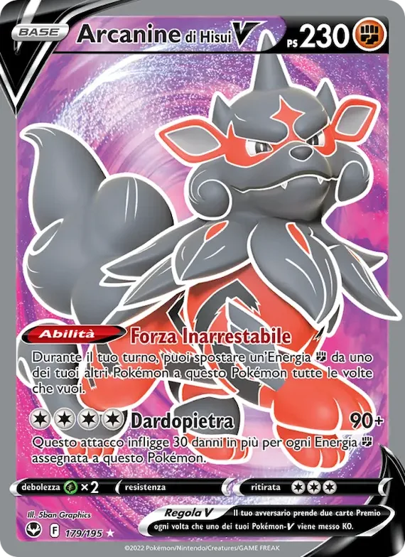 Arcanine di Hisui V 179 – Tempesta Argentata