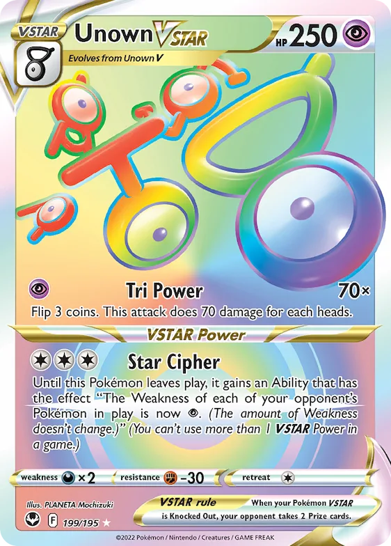 Unown VSTAR #199 – Silver Tempest