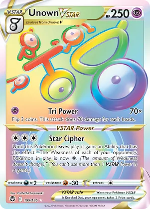 Unown V-ASTRO 199 – Tempestade Prateada