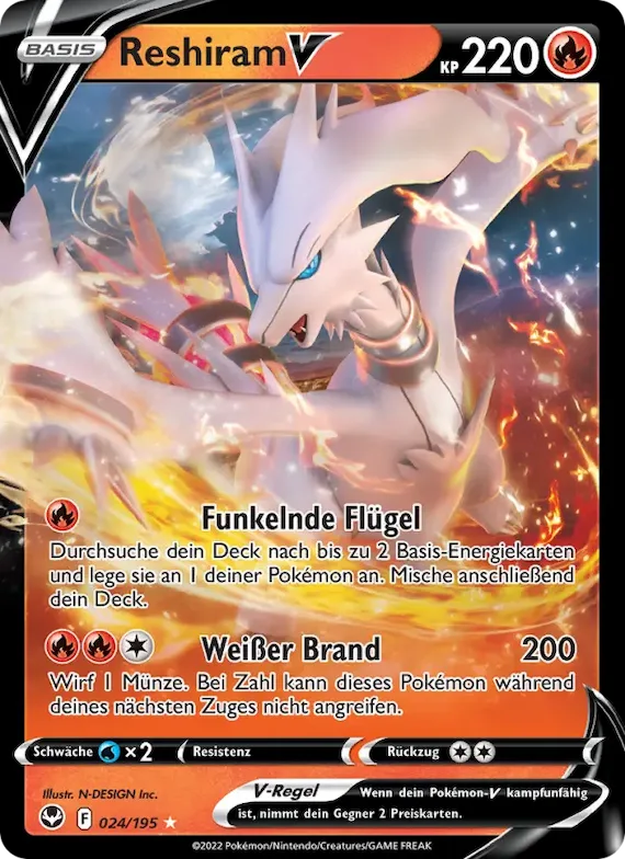 Reshiram V 24 – Silberne Sturmwinde
