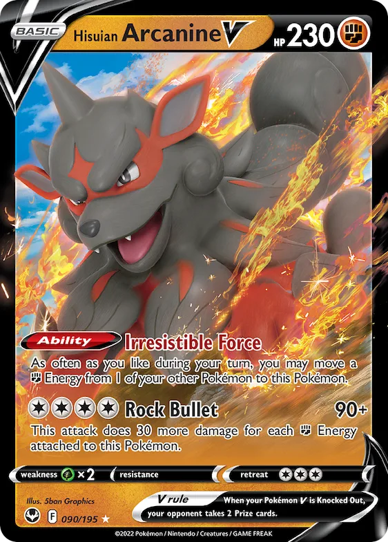 Hisuian Arcanine V #90 – Silver Tempest