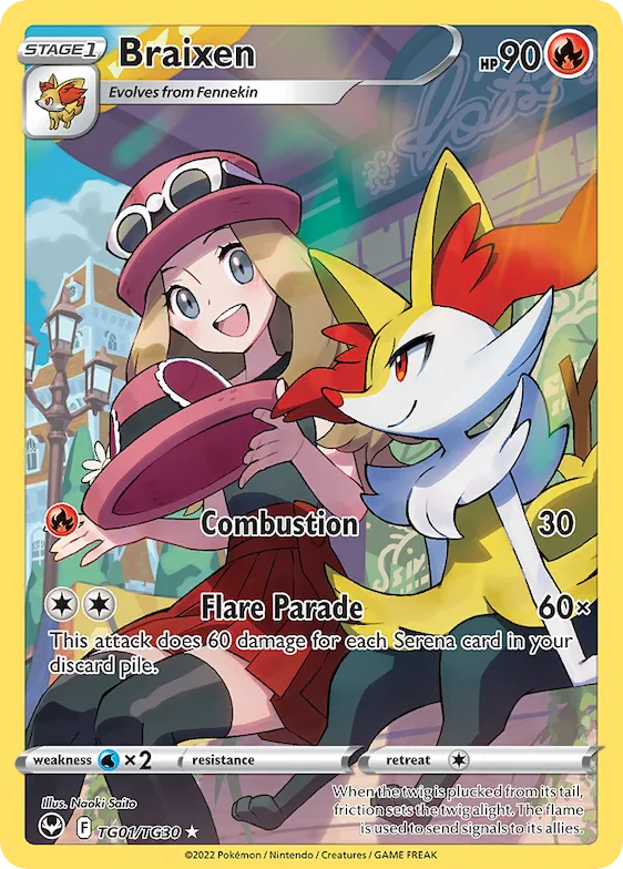 Braixen #TG01 – Silver Tempest Trainer Gallery