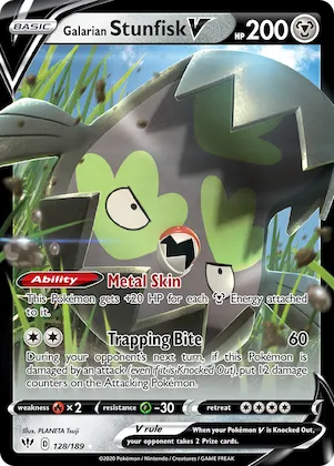 Galarian Stunfisk V #128 – Darkness Ablaze