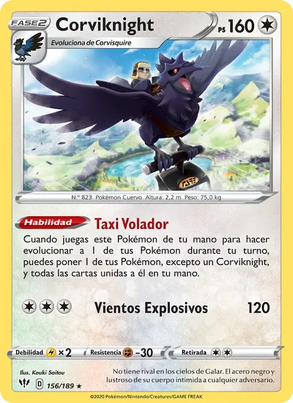 Corviknight 156 – Oscuridad Incandescente