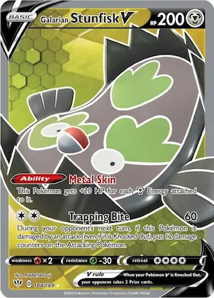 Galarian Stunfisk V #184 – Darkness Ablaze