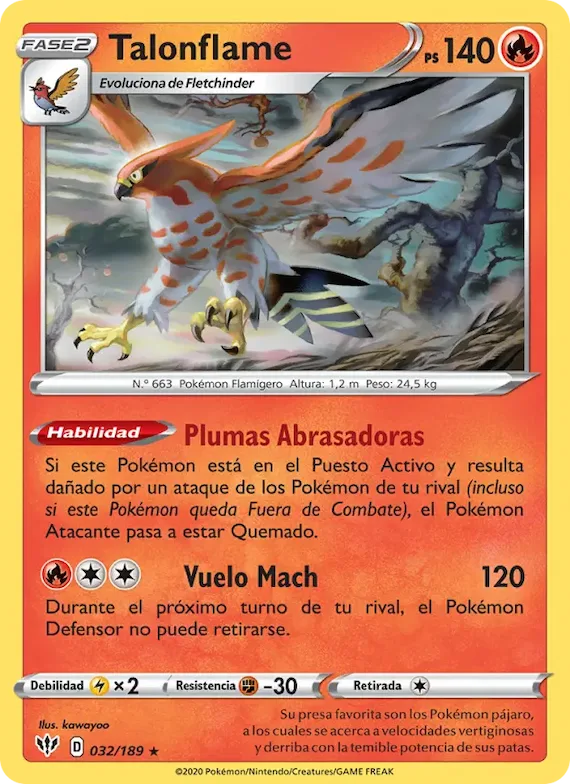 Talonflame 32 – Oscuridad Incandescente