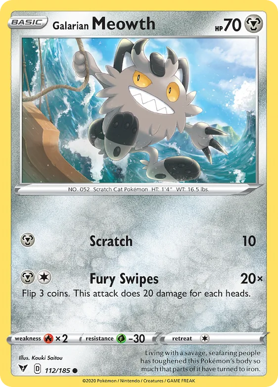 Meowth de Galar 112 – Voltagem Vívida