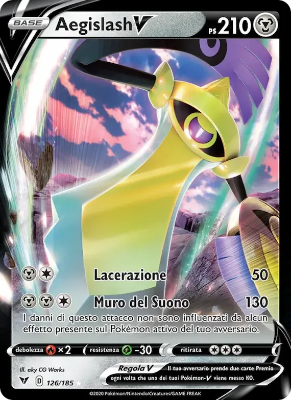Aegislash V 126 – Voltaggio Sfolgorante