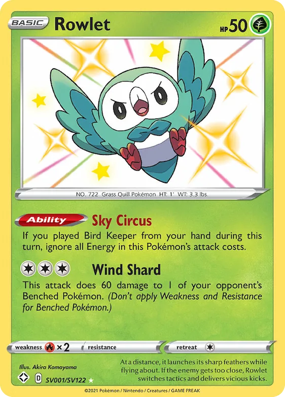 Rowlet #SV001 – Shining Fates Shiny Vault