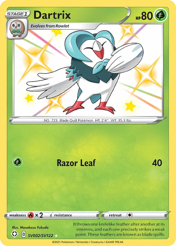Dartrix #SV002 – Shining Fates Shiny Vault