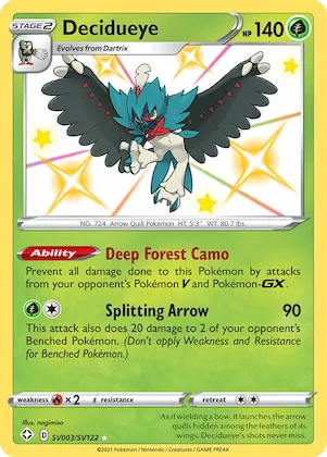 Decidueye #SV003 – Shining Fates Shiny Vault