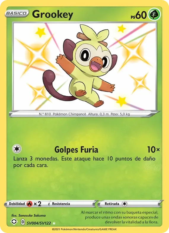 Grookey SV004 – Destinos Brillantes Tesoro Brillante