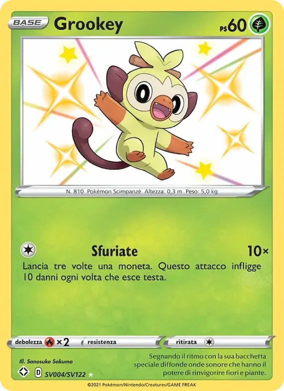Grookey SV004 – Destino Splendente Tesoro Lucente