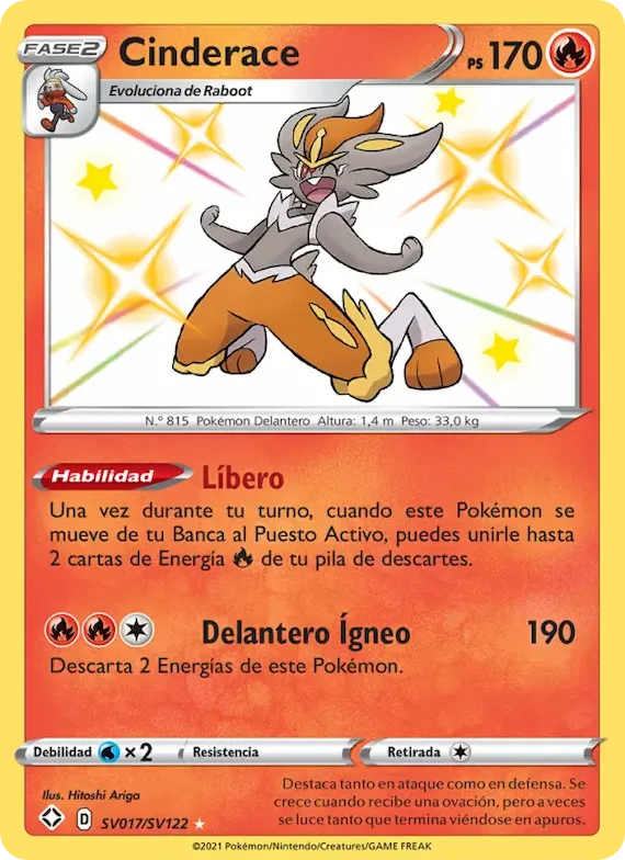 Cinderace SV017 – Destinos Brillantes Tesoro Brillante