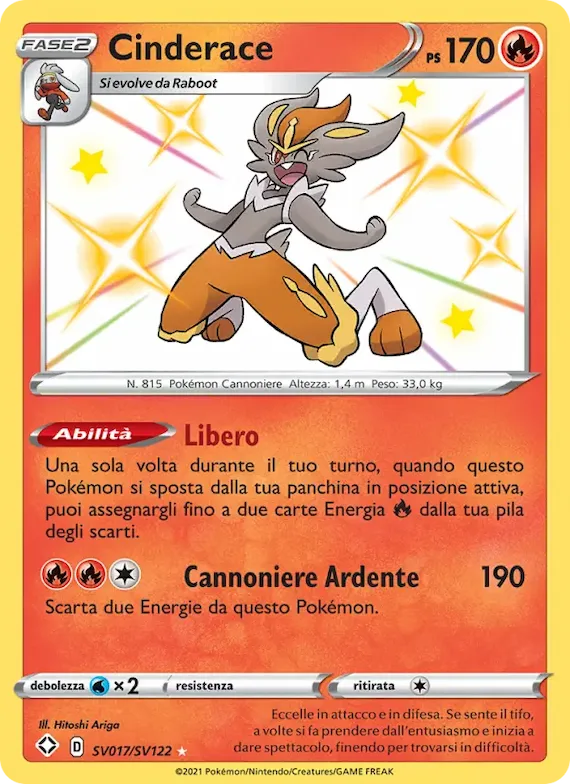 Cinderace SV017 – Destino Splendente Tesoro Lucente