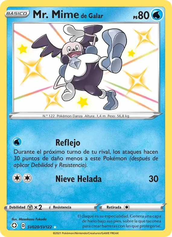 Mr. Mime de Galar SV020 – Destinos Brillantes Tesoro Brillante