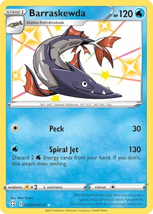Barraskewda #SV032 – Shining Fates Shiny Vault