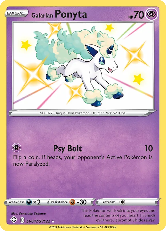 Galarian Ponyta #SV047 – Shining Fates Shiny Vault