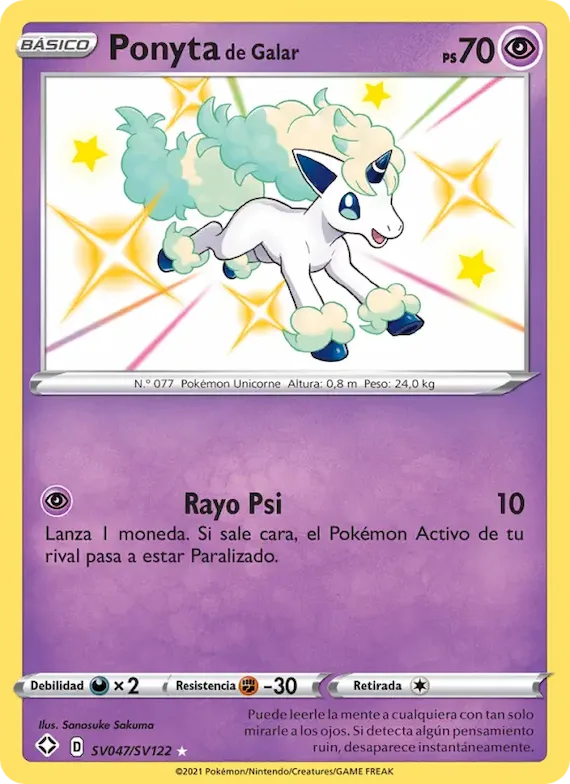 Ponyta de Galar SV047 – Destinos Brillantes Tesoro Brillante