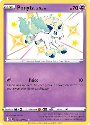 Ponyta di Galar SV047 – Destino Splendente Tesoro Lucente