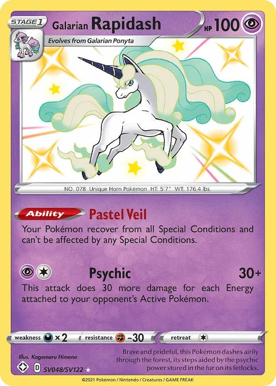Galarian Rapidash #SV048 – Shining Fates Shiny Vault