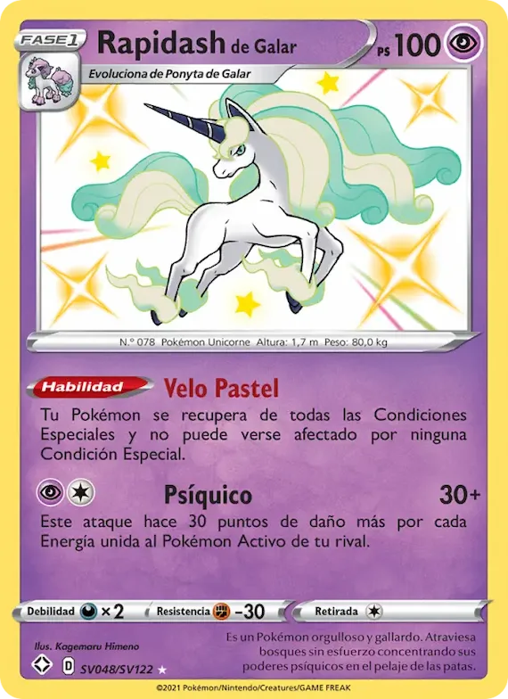 Rapidash de Galar SV048 – Destinos Brillantes Tesoro Brillante