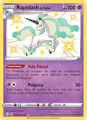 Rapidash de Galar SV048 – Destinos Brillantes Tesoro Brillante