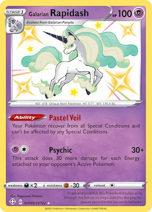 Galarian Rapidash #SV048 – Shining Fates Shiny Vault