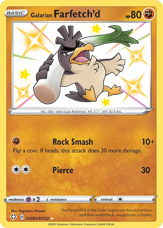 Galarian Farfetch'd #SV063 – Shining Fates Shiny Vault