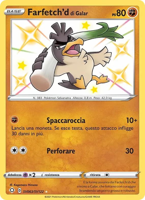 Farfetch'd di Galar SV063 – Destino Splendente Tesoro Lucente
