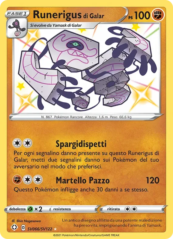 Runerigus di Galar SV066 – Destino Splendente Tesoro Lucente