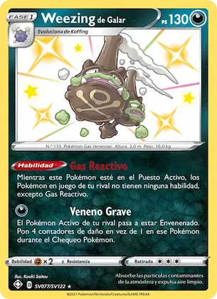 Weezing de Galar SV077 – Destinos Brillantes Tesoro Brillante