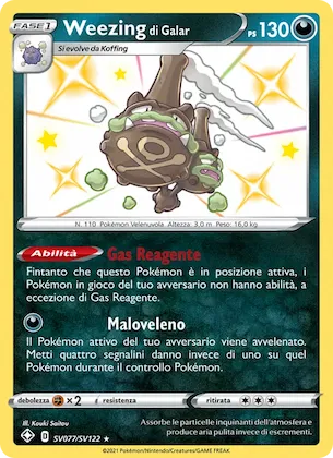 Weezing di Galar SV077 – Destino Splendente Tesoro Lucente