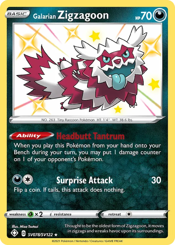Galarian Zigzagoon #SV078 – Shining Fates Shiny Vault