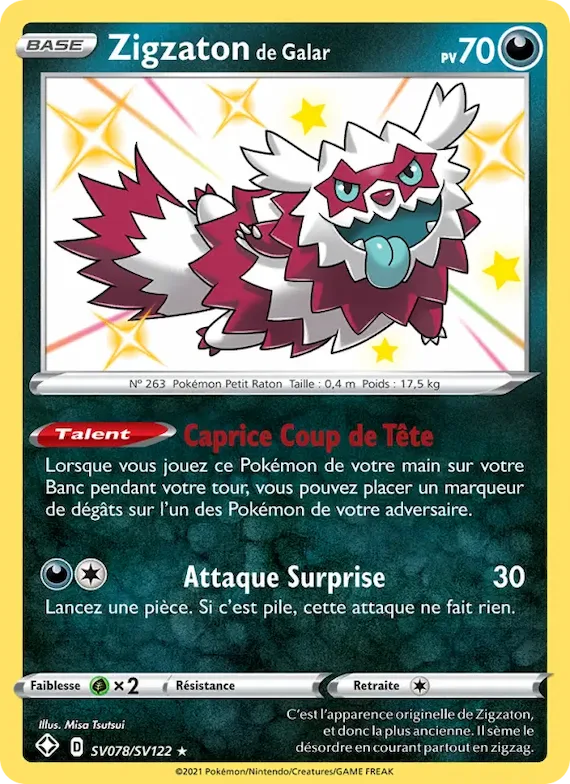 Zigzaton de Galar SV078 – Destinées Radieuses Coffre Étincelant