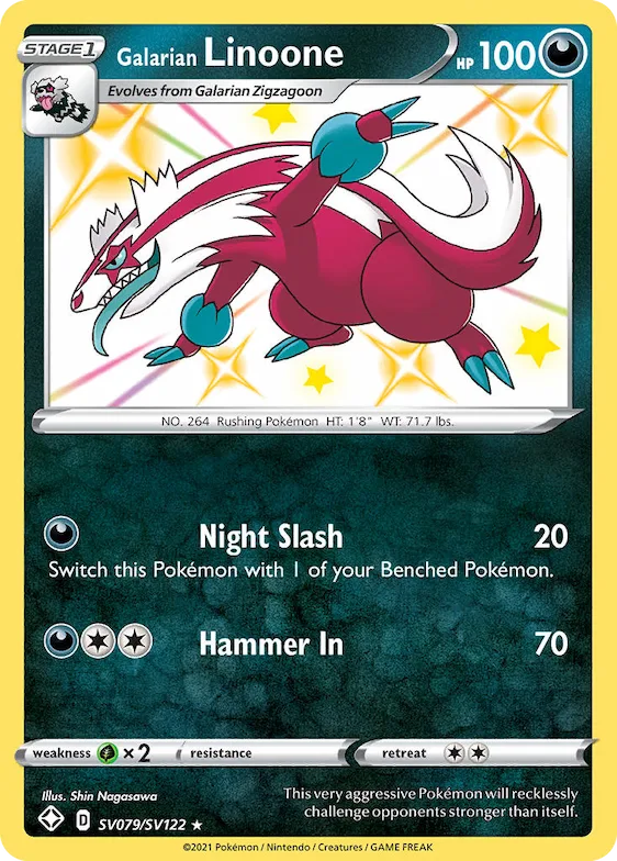 Galarian Linoone #SV079 – Shining Fates Shiny Vault